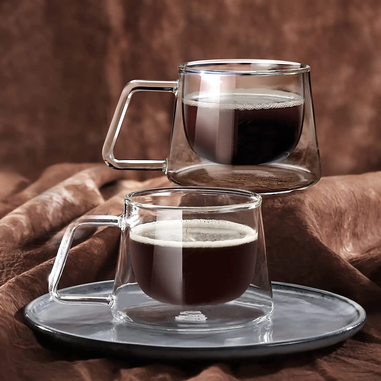 Double Wall Coffee Mugs With Handle - bean & steam