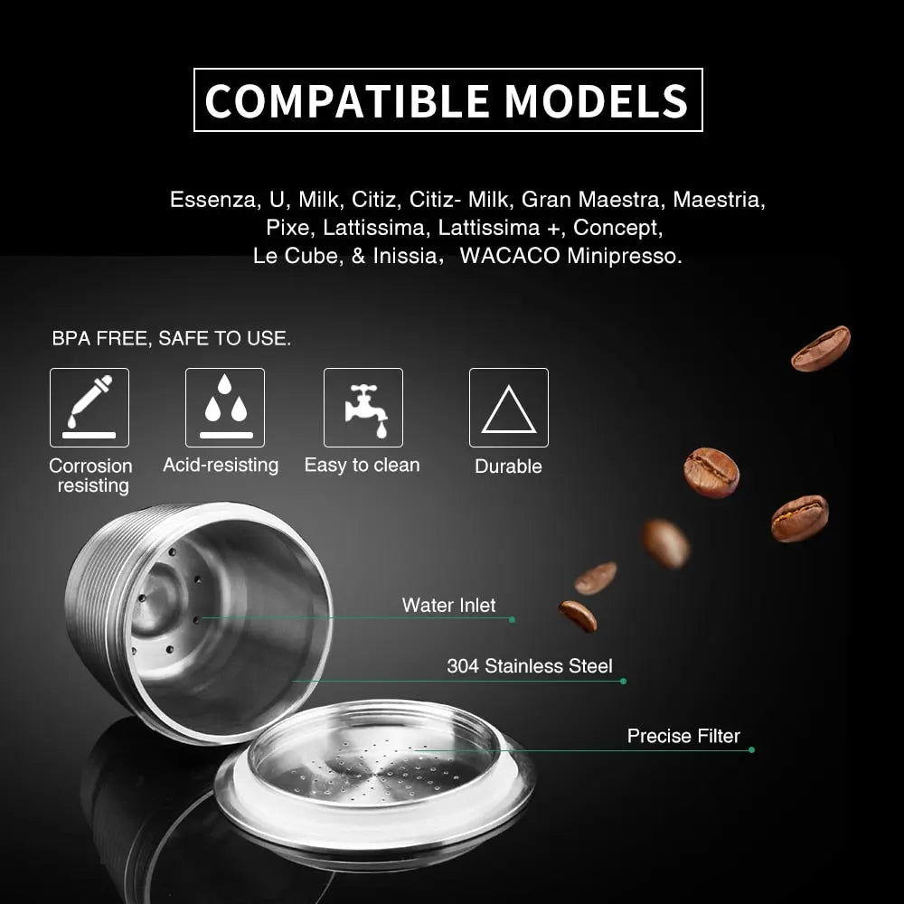 Nespresso Reusable Stainless Steel Coffee Pods i Cafilas