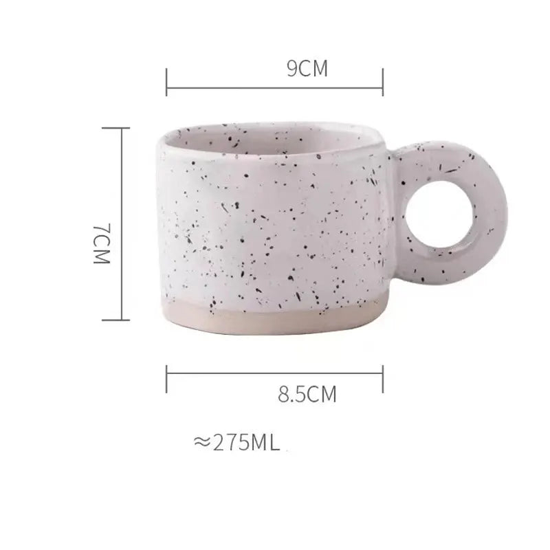 Nordic-style Handmade Ceramic Coffee Mugs with Ring Handle