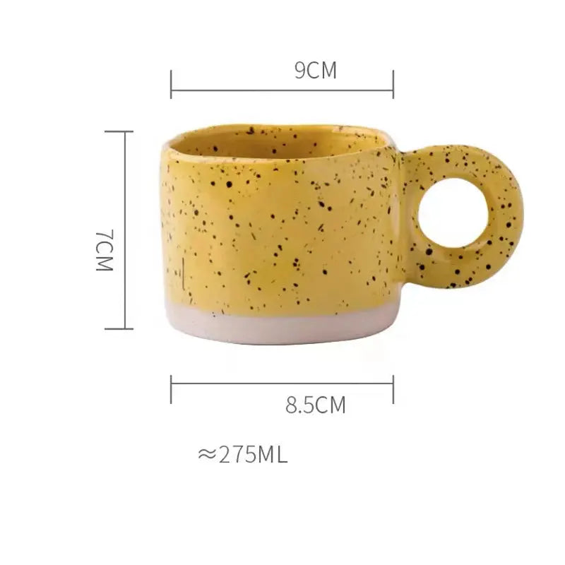 Nordic-style Handmade Ceramic Coffee Mugs with Ring Handle