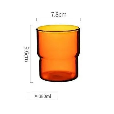 Retro 380ml Stackable Heat Resistant Coffee Glass Tumbler Cup