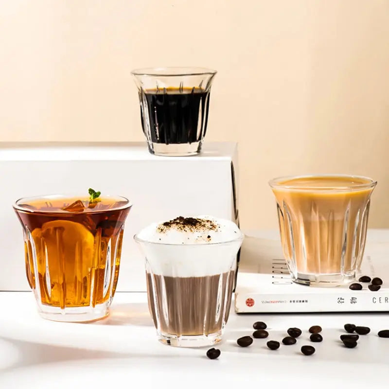 Tempered Glass Espresso / Latte Coffee Cups bean & steam