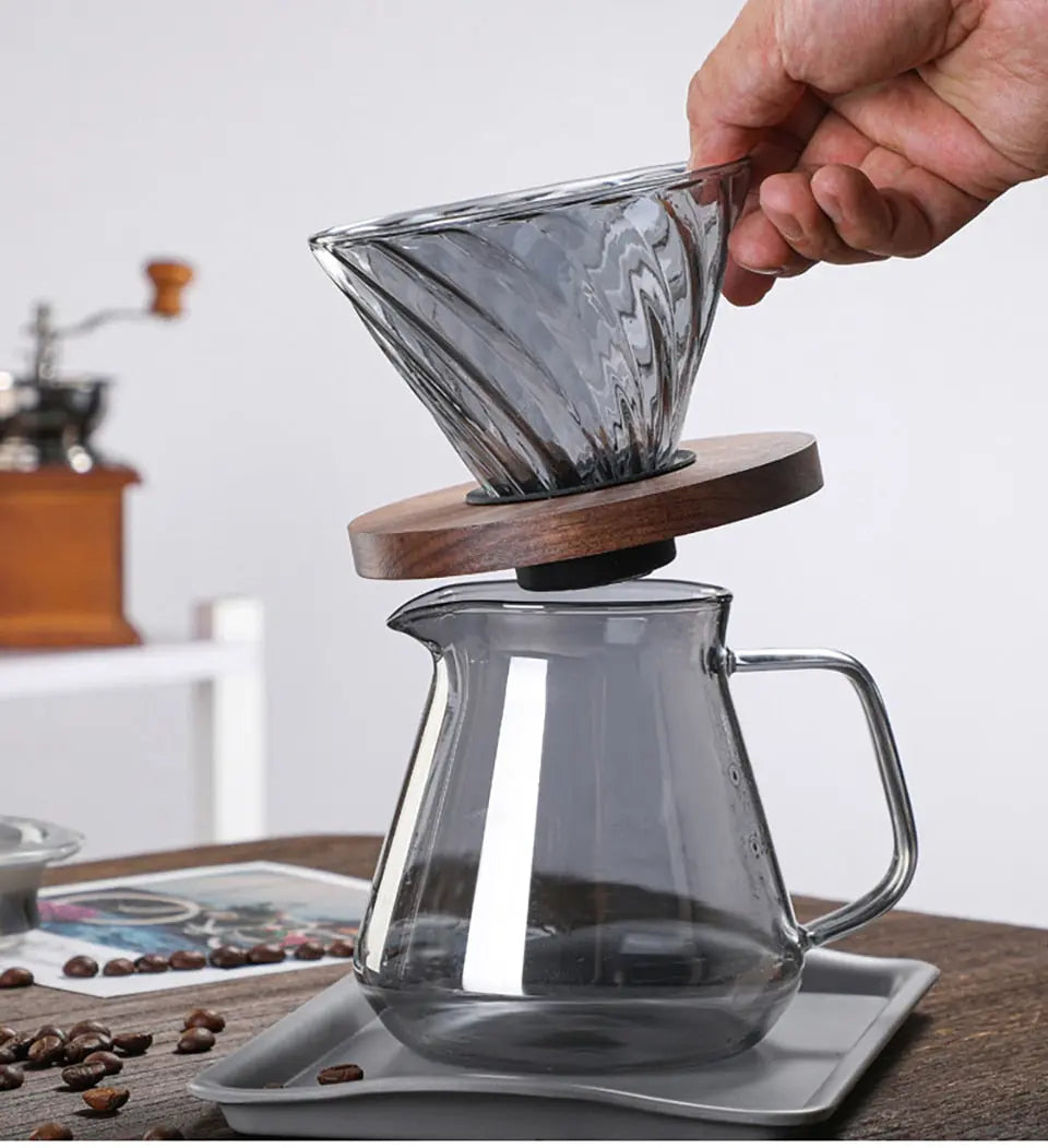 Pour Over Coffee Set bean & steam
