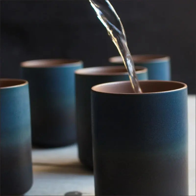 Japenese Inspired Ceramic Coffee Mugs bean & steam