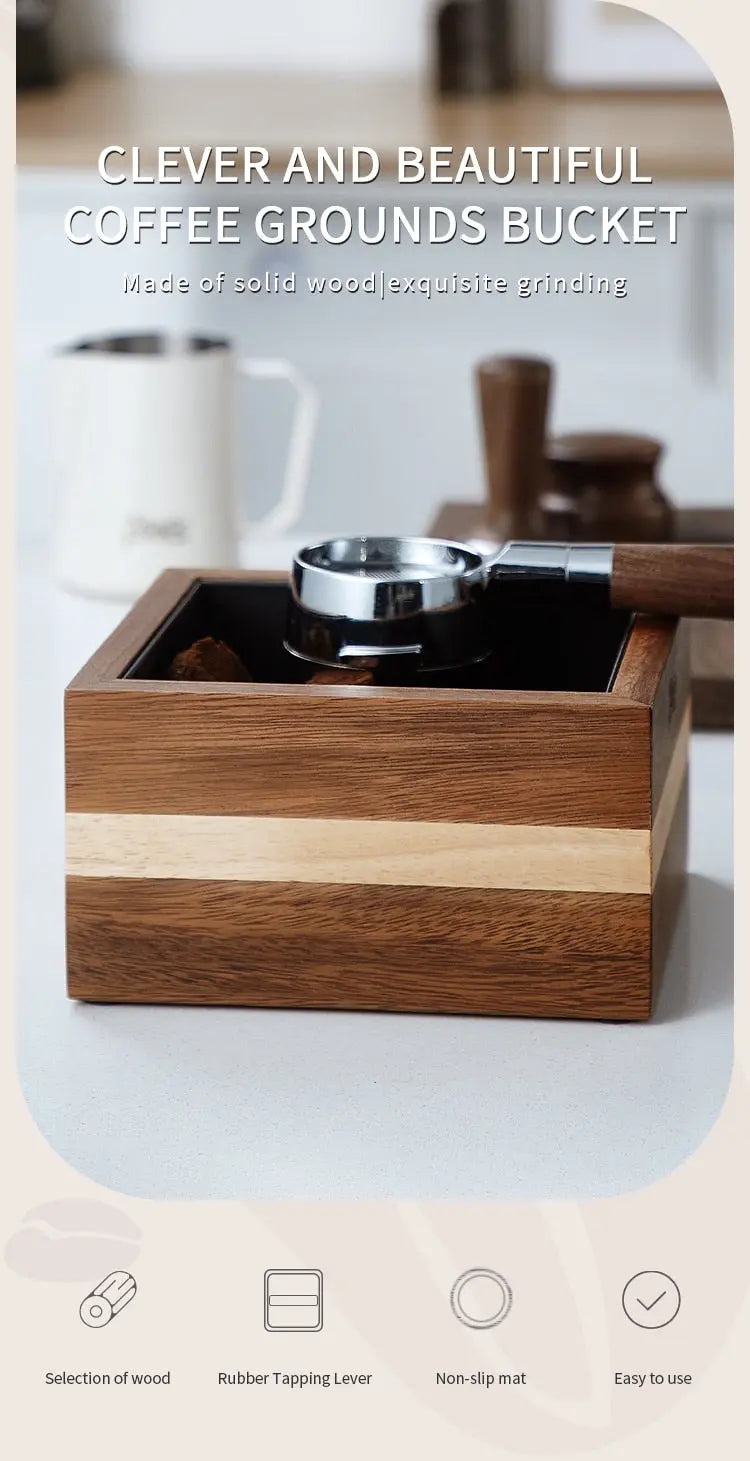 Espresso Walnut Wood Knock Box Bincoo