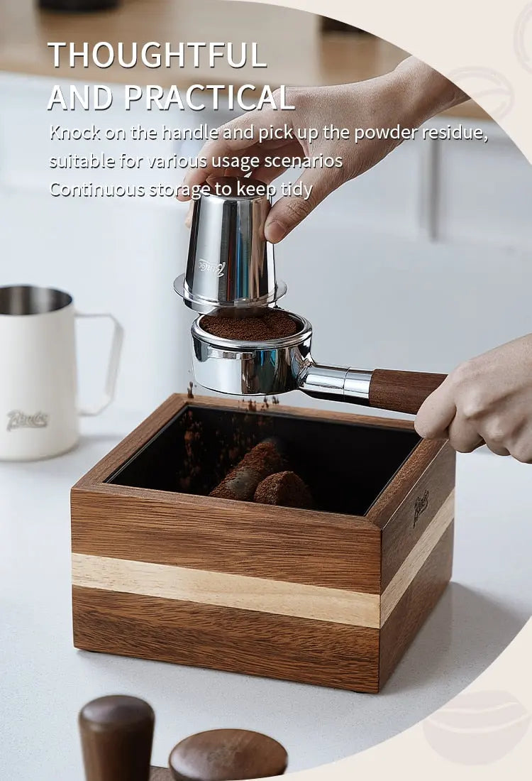 Espresso Walnut Wood Knock Box Bincoo