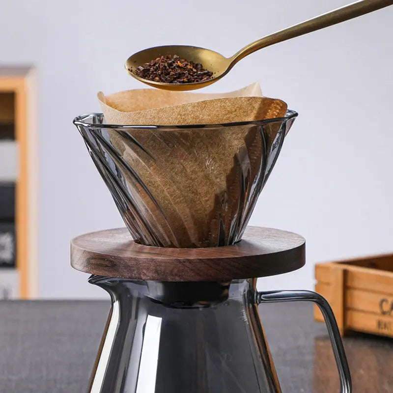 Pour Over Coffee Set bean & steam