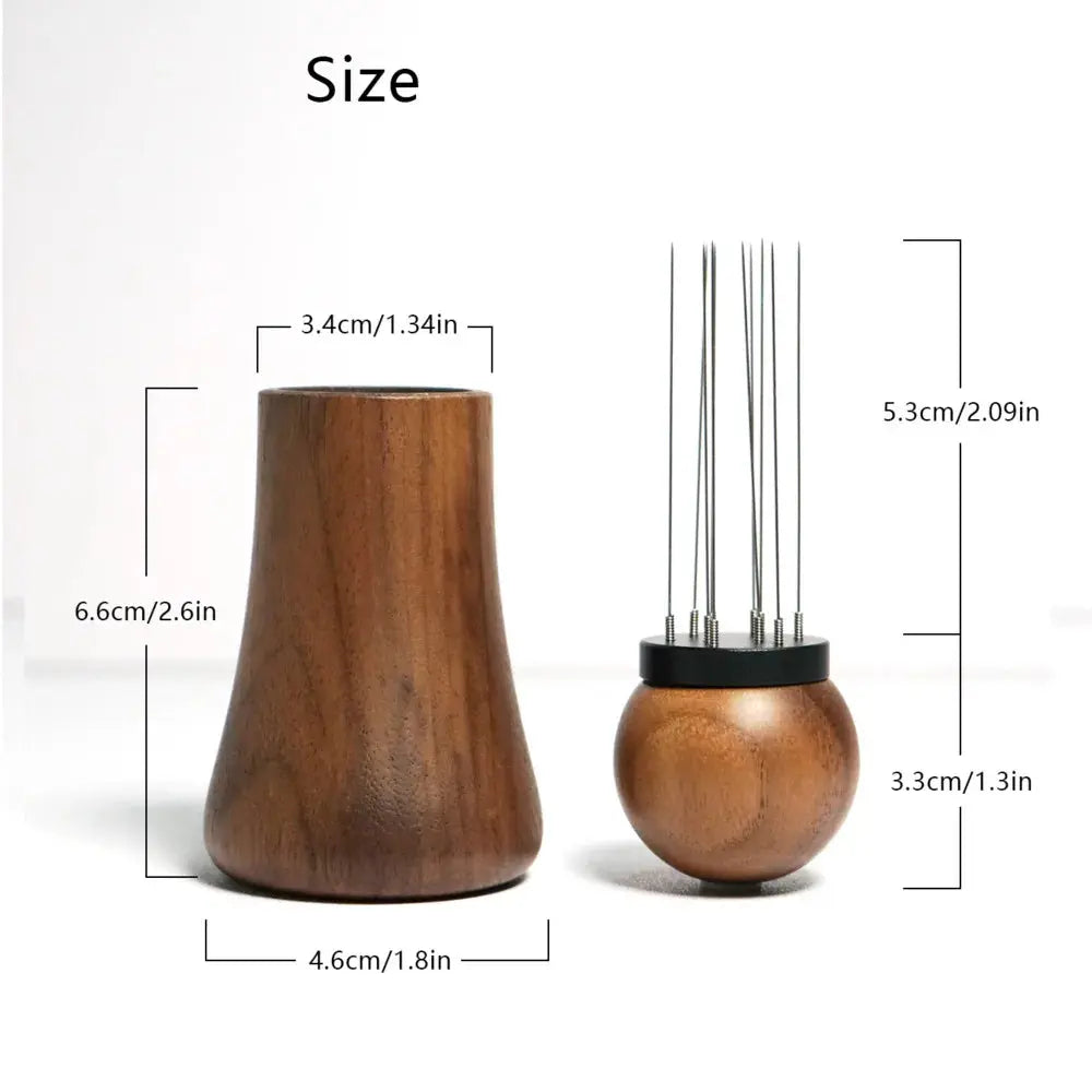 Wooden Espresso Coffee Needle Distribution Tool 0.4mm bean & steam